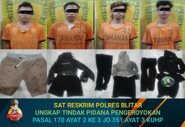 Para tersangka dan barang bukti yang diamankan. SP/Lestariono