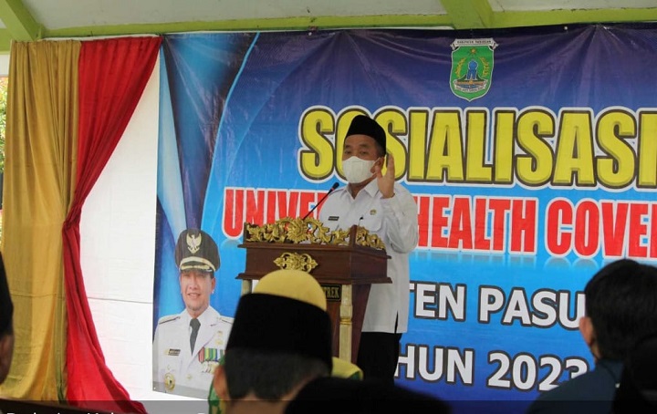 Wakil bupati Mujib Imran saat sosialisasi UHC