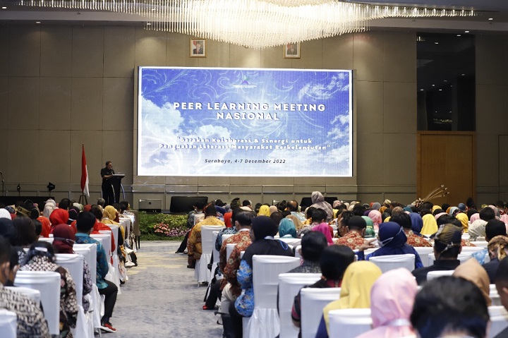 Peer Learning Meeting (PLM) Nasional Program Transformasi Perpustakaan Berbasis Inklusi Tahun 2022 yang digelar di Surabaya, Jawa Timur, pada Senin (5/12/2022).