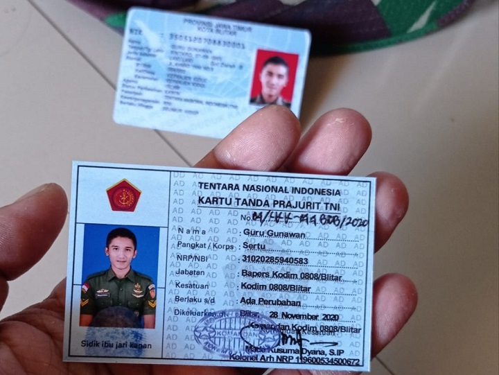 Foto KTA dan KTP atas nama Guru Gunawan. SP/Hadi Lestariono