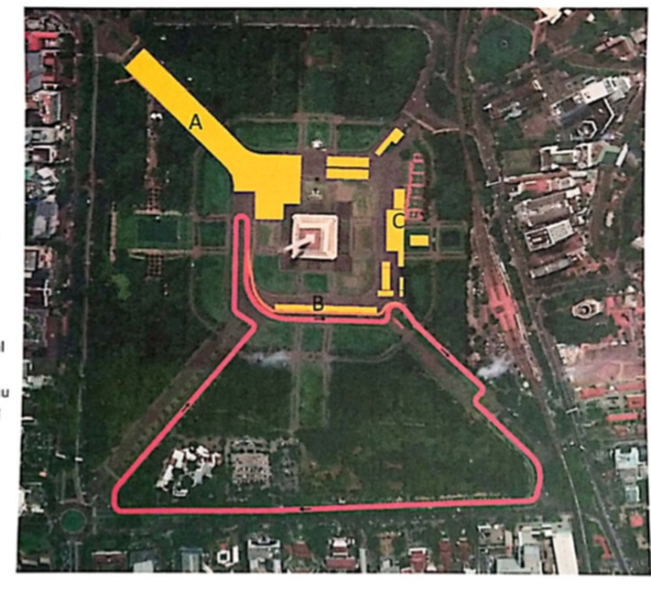 Desain sirkuit Formula E di Jakarta.