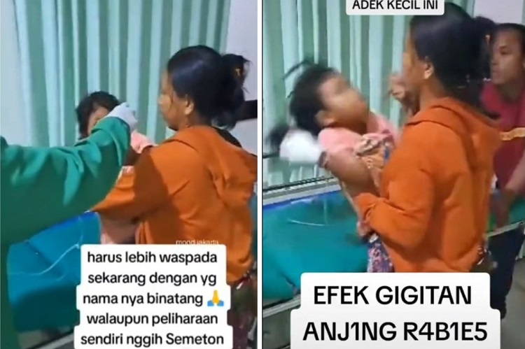 Tangkapan video yang memperlihatkan bocah 5 tahun, KRA asal Kabupaten Buleleng, Bali kejang-kejang dan menolak minum air putih karena terjangkit rabies. SP/ BALI