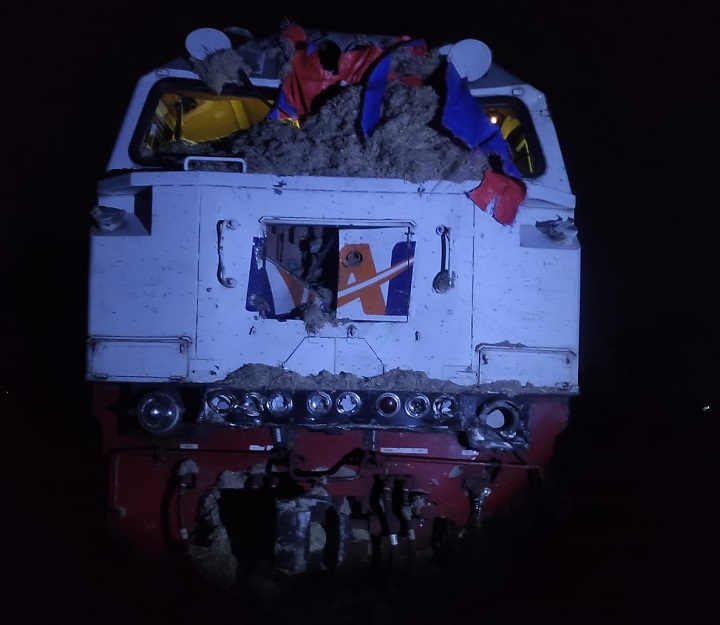 Kondisi Loko Kereta Api Gajayana yang rusak parah. SP/Lestariono