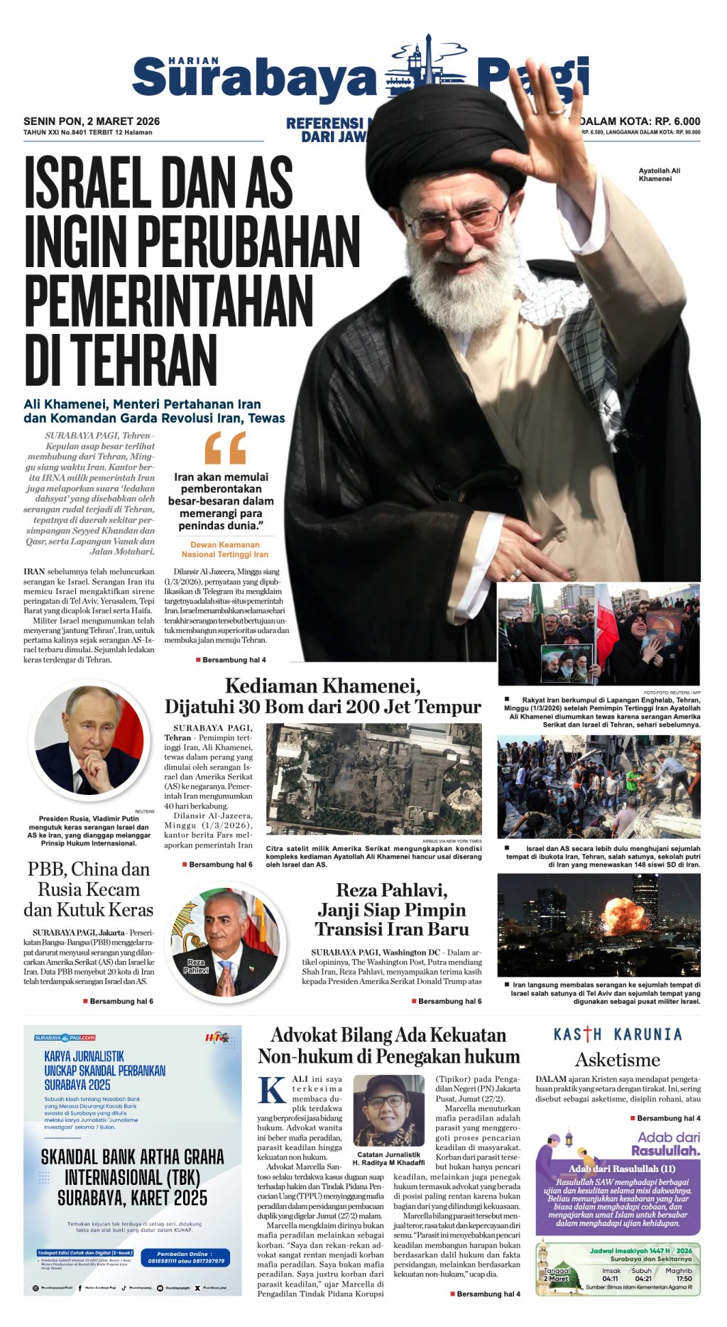 Koran Digital Surabaya Pagi 2 Maret 2026