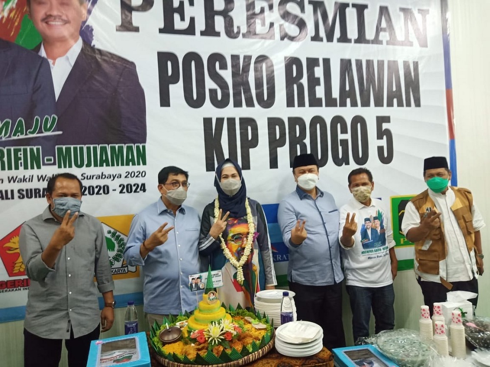 Relawan KIP Progo 5 merapat ke pasangan calon (paslon) 2 Machfud Arifin-Mujiaman (MAJU). .SP/Alqomaruddin.