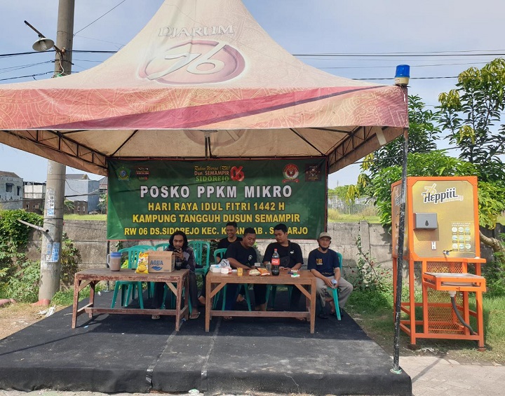 Posko PPKM Mikro tingkat RW/RT yang berada di Ds. Sidorejo Kec. Krian Kab. Sidoarjo