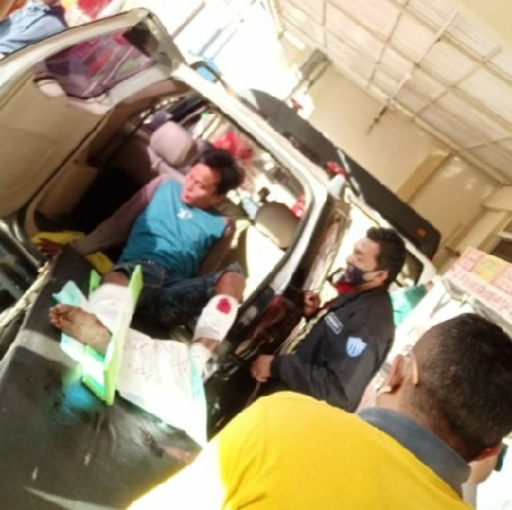 Pelaku saat diamankan usai ditembak polisi. SP/Lim