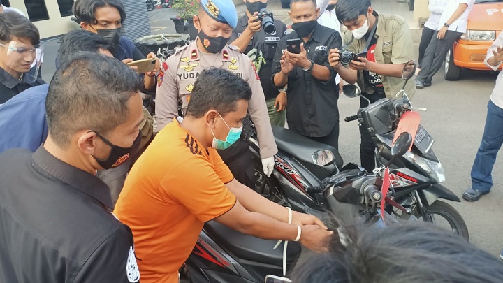 Fauzur Rohman, residivis spesialis pencurian kendaraan bermotor (Curanmor) di minimarket Kota Mojokerto. SP/Dwy AS