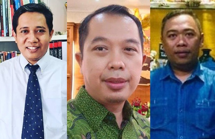 Dr. Agus Machfud Fauzi (tengah), Andri Arianto (kanan), Surokim Abdussalam (kiri)