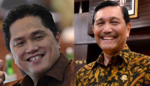 Luhut Binsar Pandjaitan dan Erick Thohir.