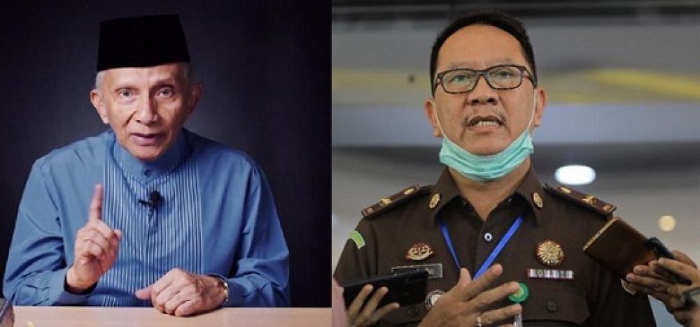Prof. Amien Rais, Mantan Ketua MPR RI (kiri) dan Hari Setiyono, Kapuspenkum Kejagung RI (kanan)