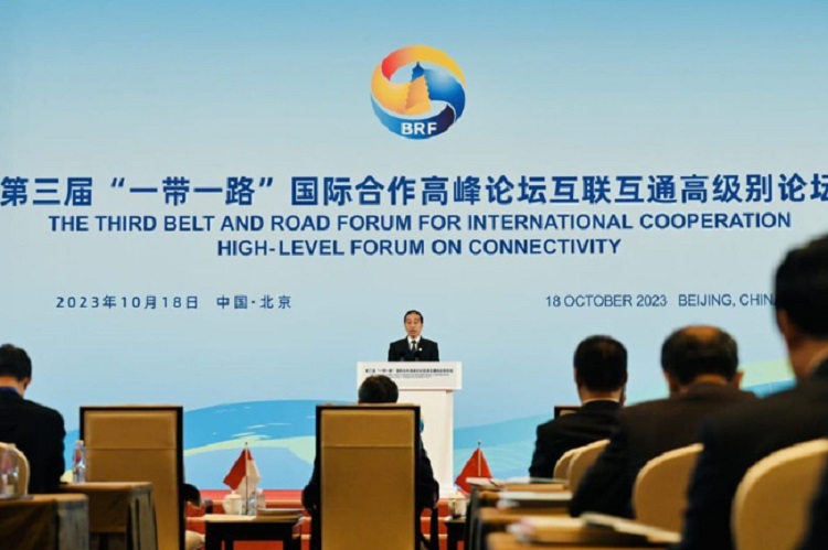 Sambutan Presiden Joko Widodo pada acara Belt and Road Initiative, Rabu (18/10/2023).