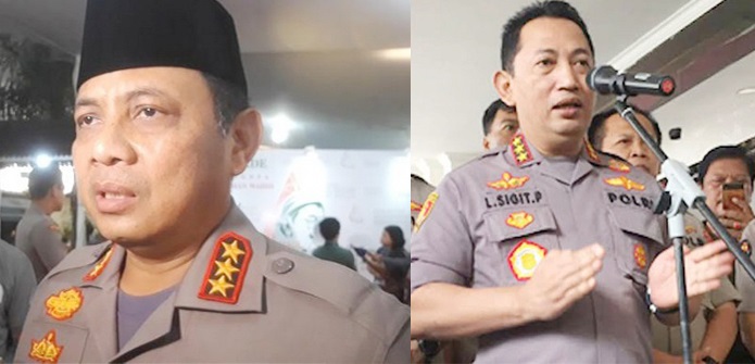 Komjen Gatot Eddy Pramono (kiri) dan Komjen Listyo Sigit Prabowo (kanan)