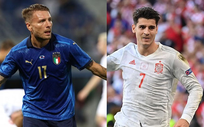 Ciro Immobile (kiri) dan Alvaro Morata (kanan)