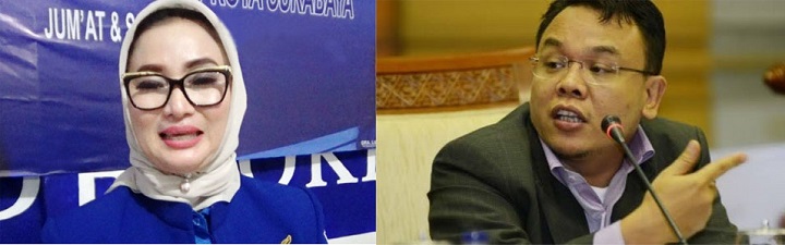 Saleh Partaonan Daulay (kanan).  Lucy Kurniasari (kiri).