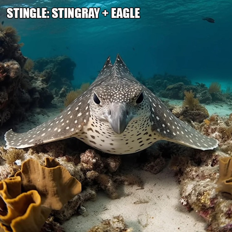 Ikan pari dan elang disatukan menjadi stungle. SP/ SBY