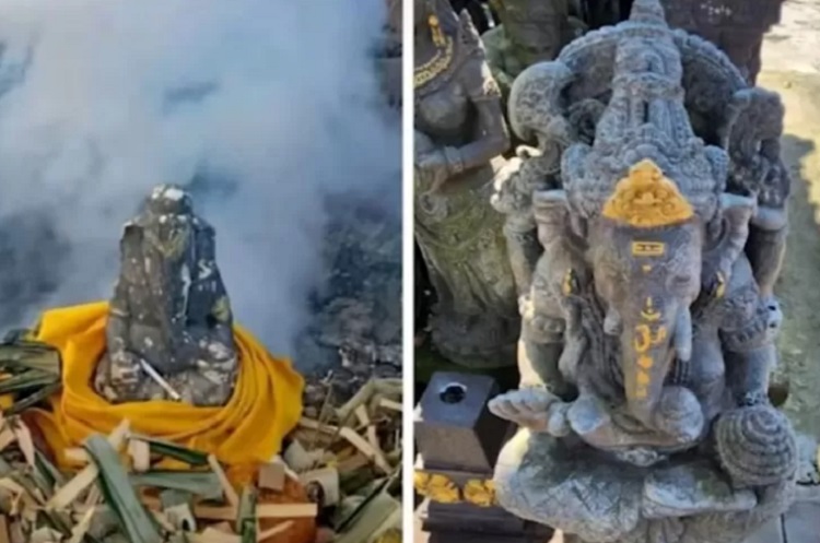 Illustrasi penampakan patung arca Ganesha di bibir kawah Gunung Bromo, Kabupaten Probolinggo, Jawa Timur (Jatim). SP/ PRB