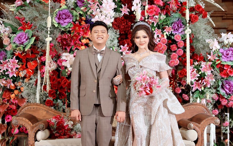 Momen pernikahan Denny Caknan dan Bella Bonita. SP/ MDN