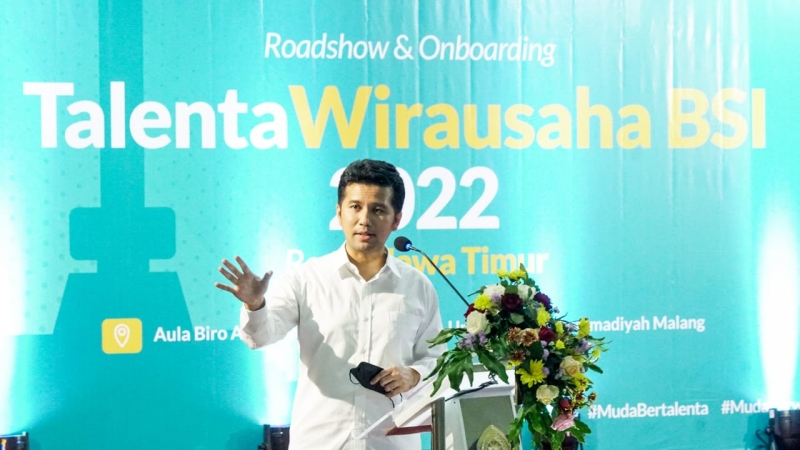 Wakil Gubernur Jawa Timur Emil Elestianto Dardak saat menghadiri Talenta Usaha Bank Syariah Indonesia (BSI) di Universitas Muhammadiyah Malang, Kota Malang, Senin (14/2/2022). SP/KOMINFO JATIM