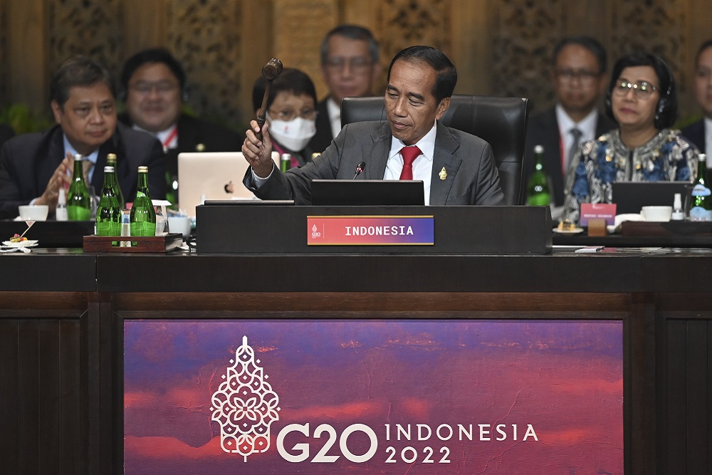 Presiden Jokowi saat menutup rangkaian Presidensi G20 di Indonesia, Rabu (16/11 /2022). Foto: Biro Setpres RI.