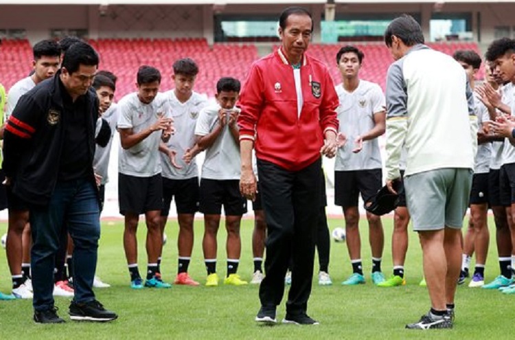 Presiden Jokowi temui Timnas Indonesia U-20. SP/ SBY