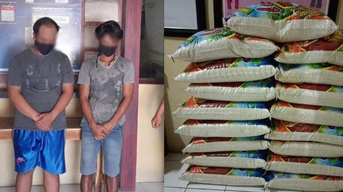 Kolase barang bukti dan kedua pelaku saat diamankan polisi.