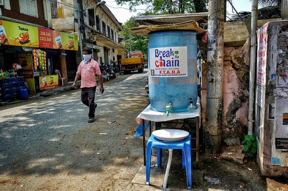 Fasilitas cuci tangan seperti ini banyak ditemukan di banyak tempat di negara bagian Kerala. SP/ Getty Images