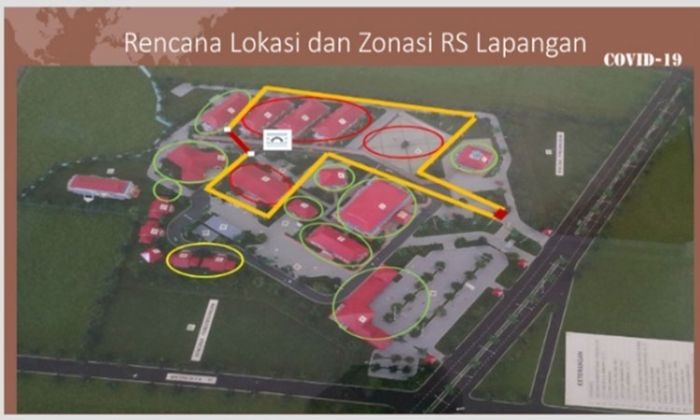 Rencana lokasi dan zonasi RS Lapangan.