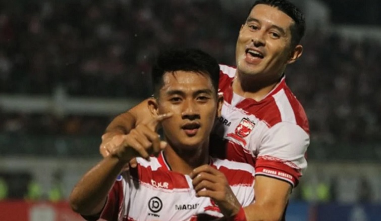 Selebrasi pemain Madura United. Foto: Dok. LIB.