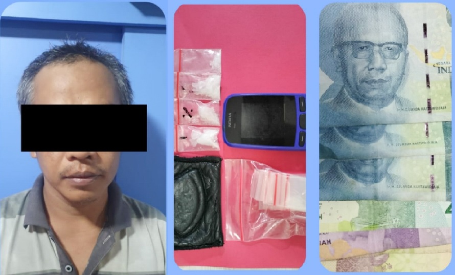 Kolase foto tersangka dan barang bukti yang berhasil diamankan anggota Satresnarkoba Polres Pelabuhan Tanjung Perak. SP/Ariandi.
