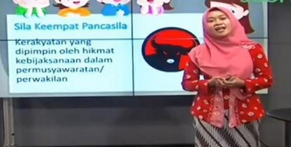 Logo PDIP muncul di sila keempat Pancasila. SP/ DECOM