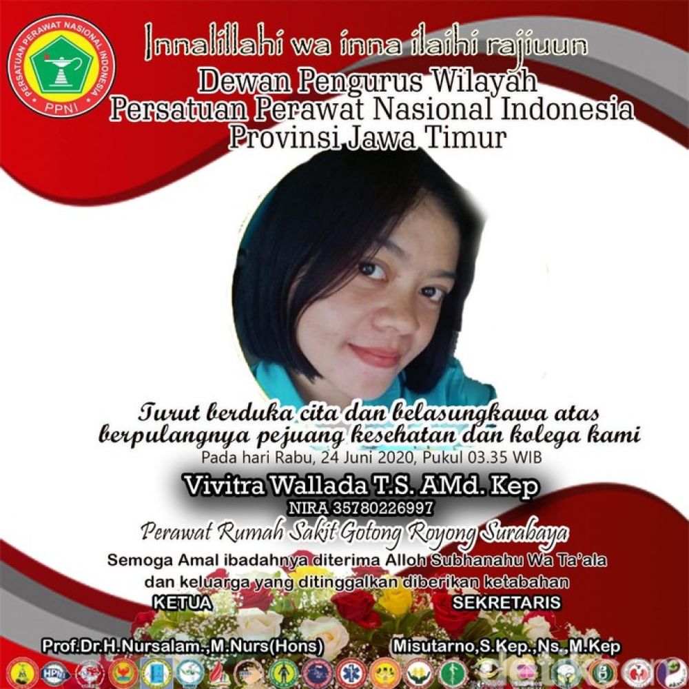 Vivitra Wallada meninggal dunia positif COVID-19. SP/ DECOM