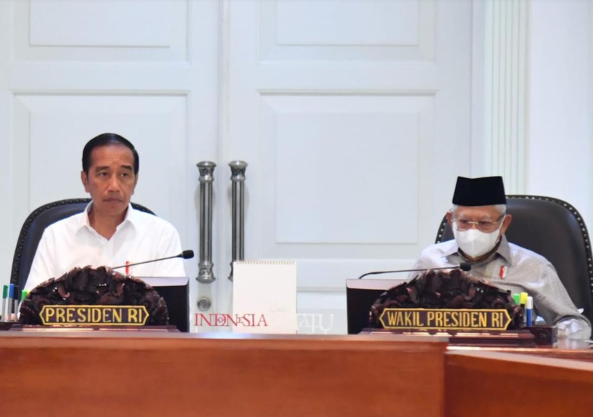 Presiden Jokowi dan Wapres Ma'ruf Amin saat ratas di Kantor Presiden, Jakarta, Senin (30/1/2023). Foto: Biro Setpres.