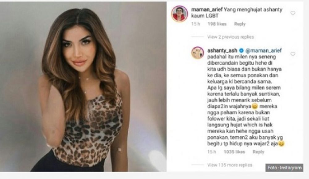 Postingan di Instagram yang menghujat Ashanty