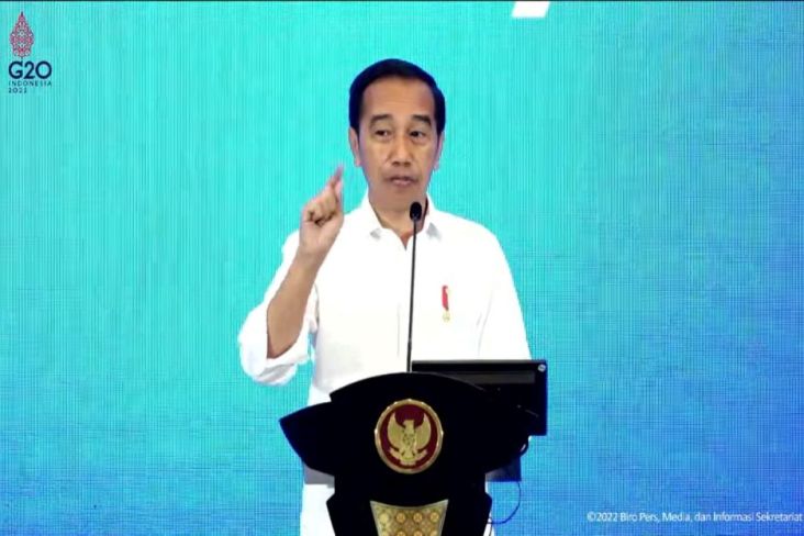 Presiden Jokowi saat membuka acara BUMN Startup Day Tahun 2022 di Tangerang, Senin (26/9/2022).