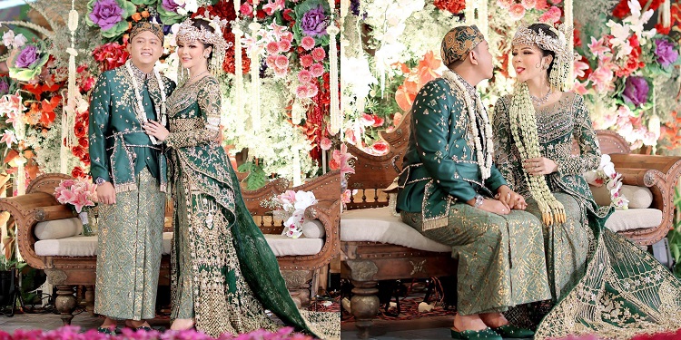 Momen Denny Caknan dan Bella Bonita di resepsi ngunduh mantu di Pandapan Kepatihan Ngawi pada Jumat (18/08/2023). SP/ MDN