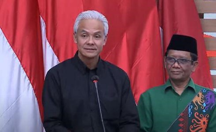 Pasangan Capres dan Cawapres, Ganjar Pranowo dan Mahfud MD.