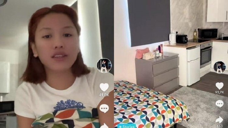Lolly saat siaran live di Tiktok sembari menunjukkan suasana apartemen barunya. SP/ JKT