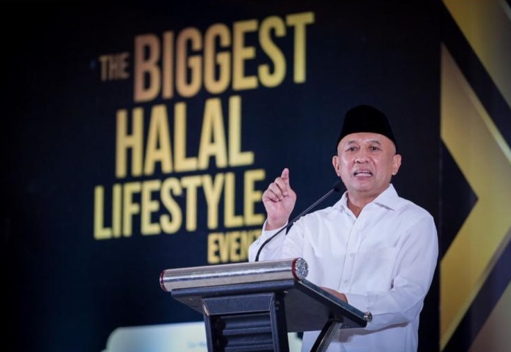 MenKopUKM Teten Masduki dalam acara Jogja Halal Fest ke-2 2022, di Jogja Expo Center (JEC), Yogyakarta, Kamis (3/11/2022).