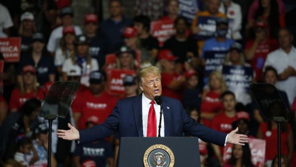 Kampanye terbuka Presiden Donald Trump di Tulsa turut memicu lonjakan kasus baru virus corona. SP/ CNN