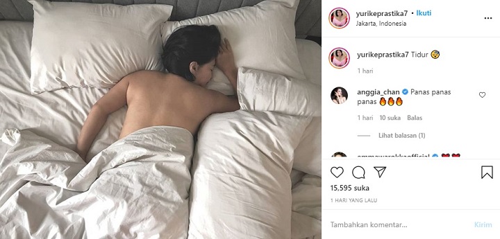 Unggahan foto di Instagram Yurike yang membuat warganet menggoda Yurike Prastika.