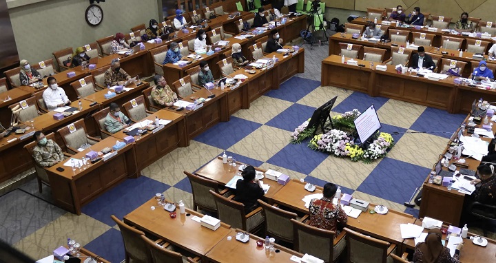  Rapat Kerja (Raker) di Kompleks Parlemen, Senayan, Jakarta, Rabu (10/3/2021).