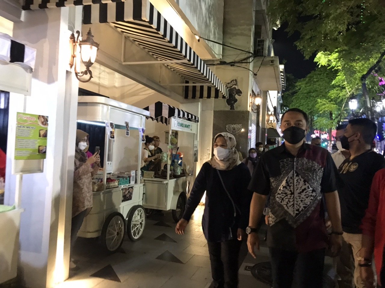 Peresmian Jalan Tunjungan Surabaya kembali sebagai tempat wisata, Minggu (21/11/2021) malam. SP/DE/Amir Baihaqi