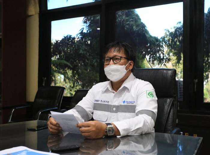 CEO Pelindo III Regional Jatim Onny Djayus saat memaparkan hasil Survey kepuasan Pengguna jasa pelabuhan. SP/Semmy Mantolas